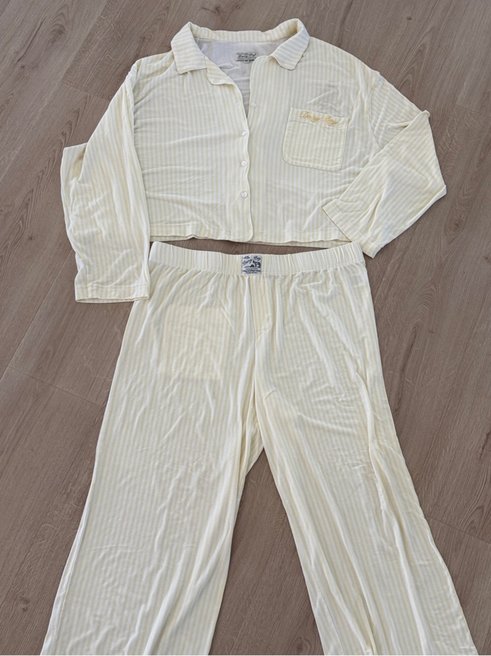 Dairy Boy yellow stripe pajama set - Picture 2 of 10